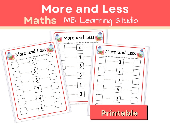 Christmas Themed More and Less