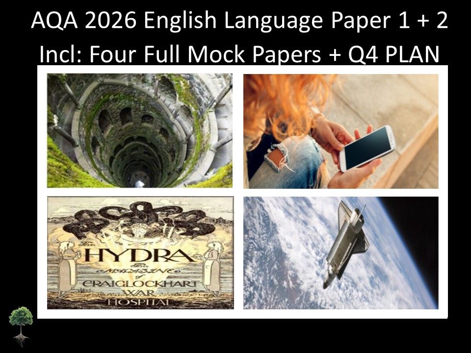 Four AQA 2026 English Language Paper 1 + 2 Full Mocks | Q4 PLAN
