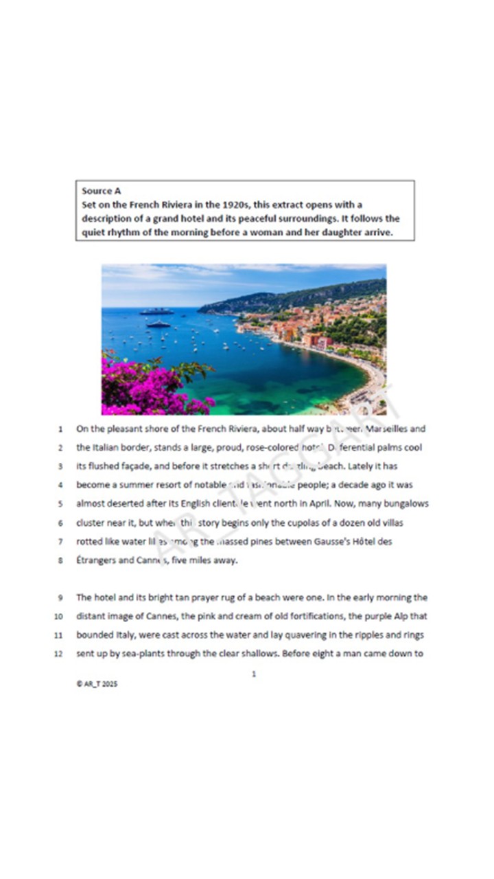 One AQA 2026 GCSE English Language Paper 1 Mock | Q5 Tasks-(Fit ...