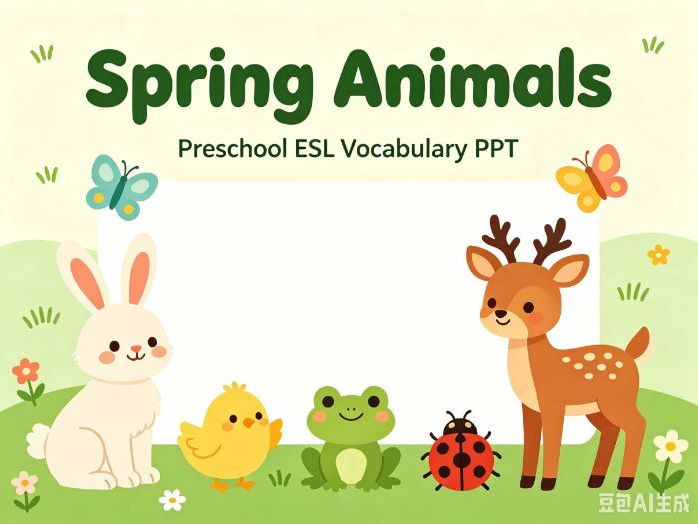 Editable Spring Animals PPT young learnersESL