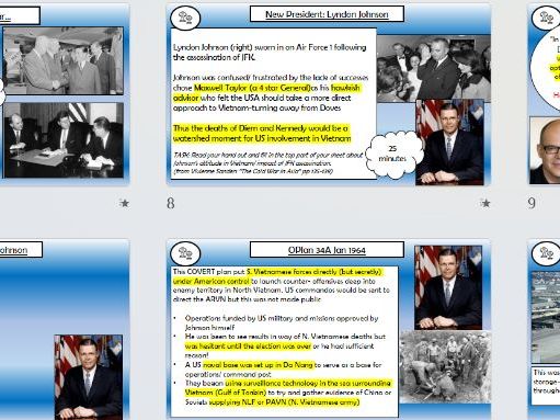 USA in Vietnam Johnson's Aims and Early escalation