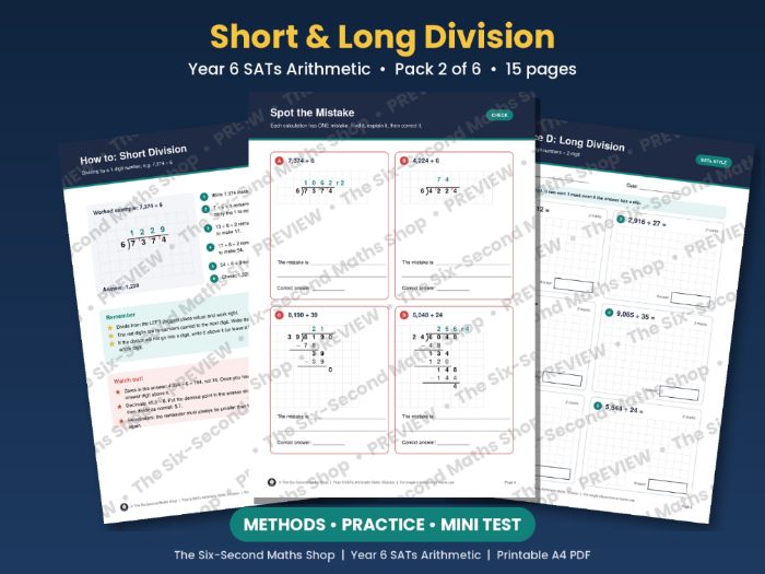 Year 6 SATs Arithmetic: Short and Long Division