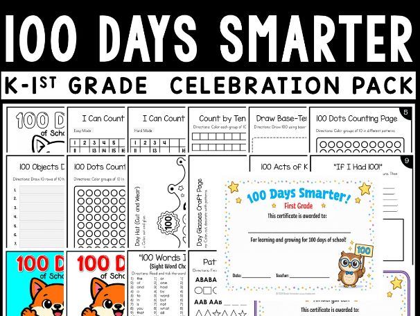 100th Day of School Activities for Kindergarten | Count to 100 Math and Writing