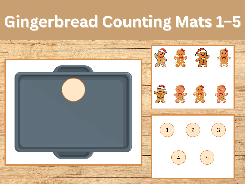 Gingerbread Counting Mats 1–5 | Preschool & Kindergarten Math Activity