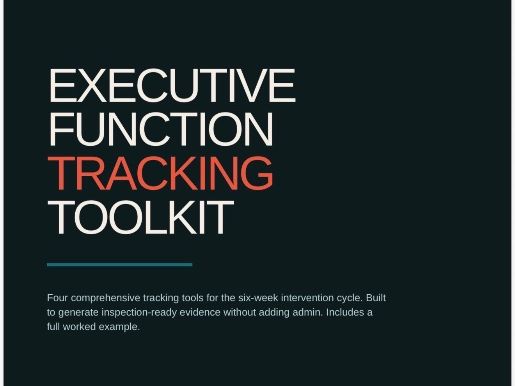 Executive Function Tracking Toolkit | 6-Week Intervention Log | SEND Pupil Progress