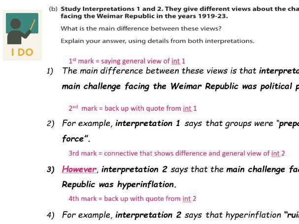 Paper 3 - Germany - Q3a-d (source and interpretation skills) - Edexcel GCSE History
