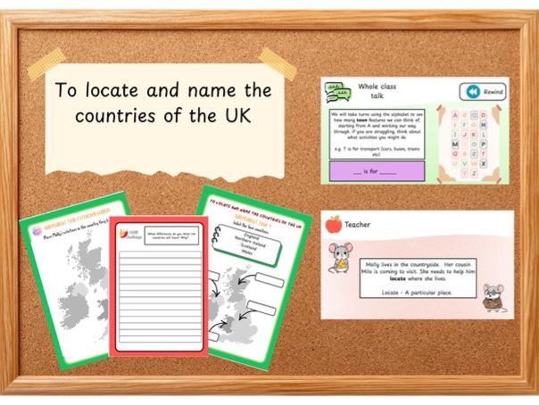 Year 1  Geography To locate and name the countries of the UK