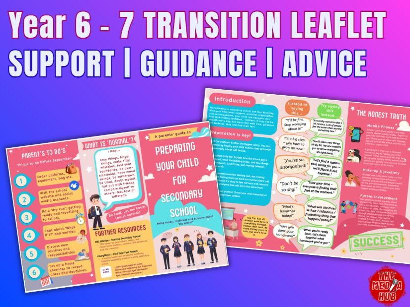 Transition Leaflet | Parents | Year 6 | Year 7 |  Support Guidance Advice | Secondary High School |