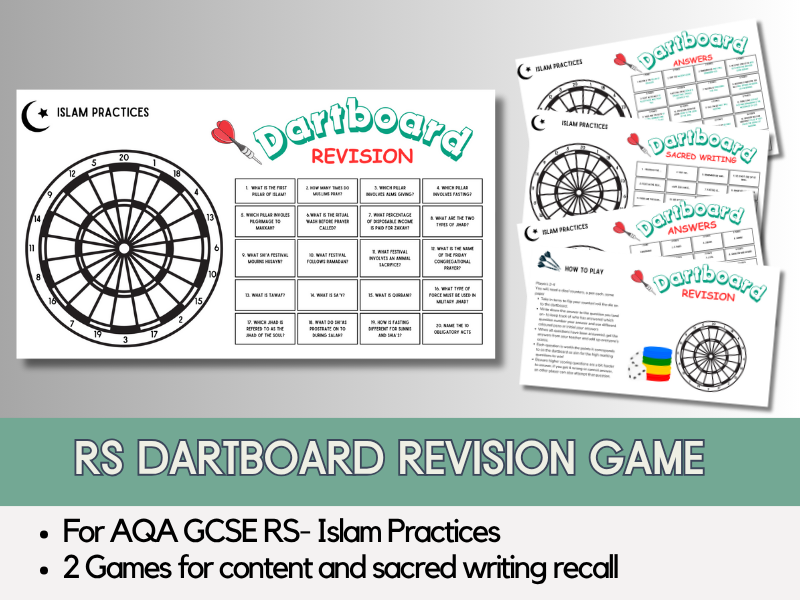 Dartboard Revision Game – GCSE RS Islam Practices