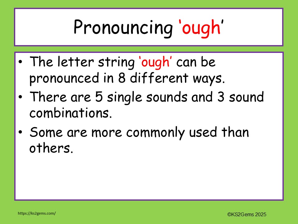Y6 GPS Words containing 'ough' Pack