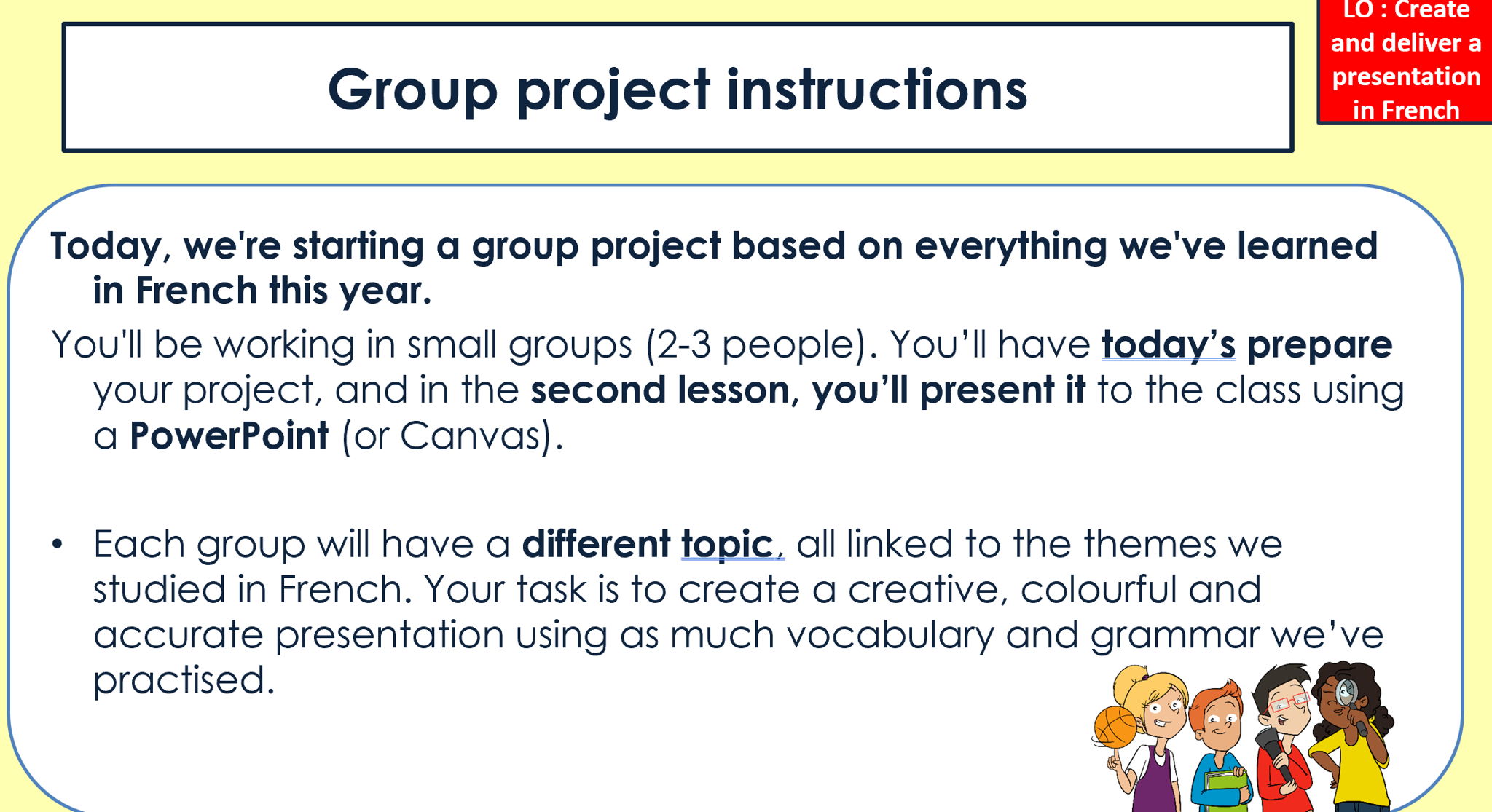Studio 1,2,3 rouge - End of Year Group Project - KS3 Y7, Y8, Y9 French Revision PPT Bundle