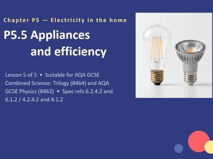P5.5 Appliances and Efficiency (AQA GCSE Combined Trilogy and Separate Physics)