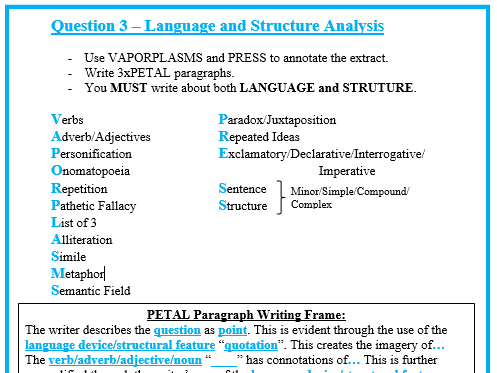 Edexcel English Language Paper 2 - Grades 9-1 | Teaching Resources