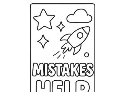Growth Mindset Bookmark colouring template