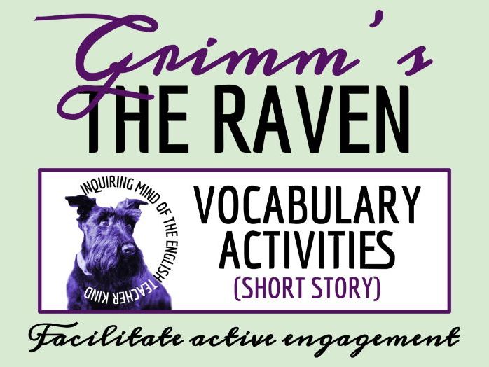 "The Raven" Vocabulary Activities | Grimm's Fairy Tale | Crossword | Word Search