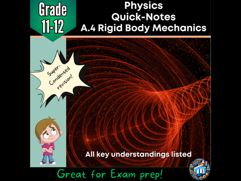IB DP Physics: A.4 Rigid Body Mechanics – Condensed Topic Revision Notes (2026)