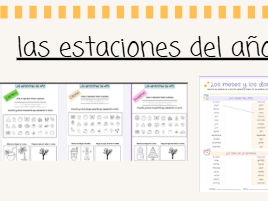 Las Estaciones los meses y dias worksheets and activities KS1 KS2 or native speakers primary