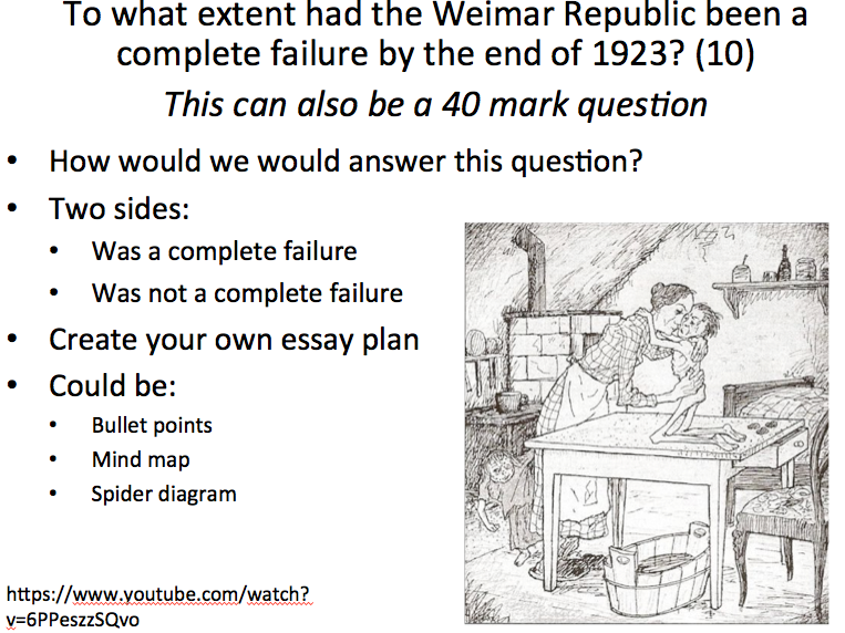 weimar essay The weimar republic: germany after ww1: at the end of ww1 germany had lost the war against the allies and was utterly humiliated by them the germans were. weimar essay The weimar republic: germany after ww1: at the end of ww1 germany had lost the war against the allies and was utterly humiliated by them the germans were.