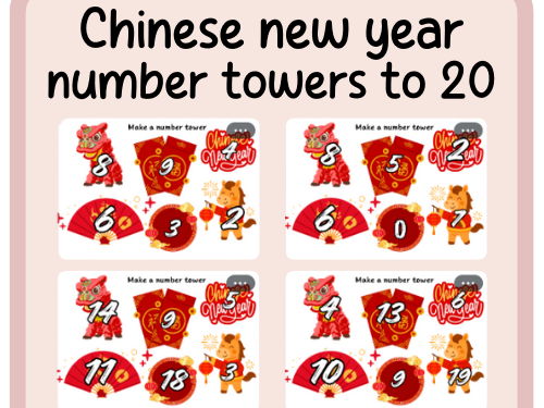Chinese new year- number towers to 10-20- continuous provision