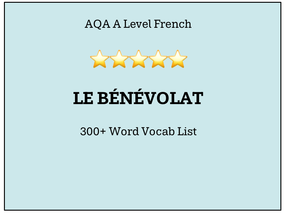 Le Bénévolat (Extended Vocabulary List)