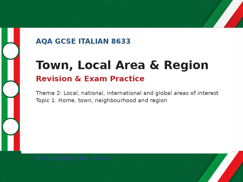 AQA GCSE Italian - Town, Local Area & Region