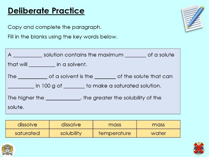Solubility - KS3 Activate lesson
