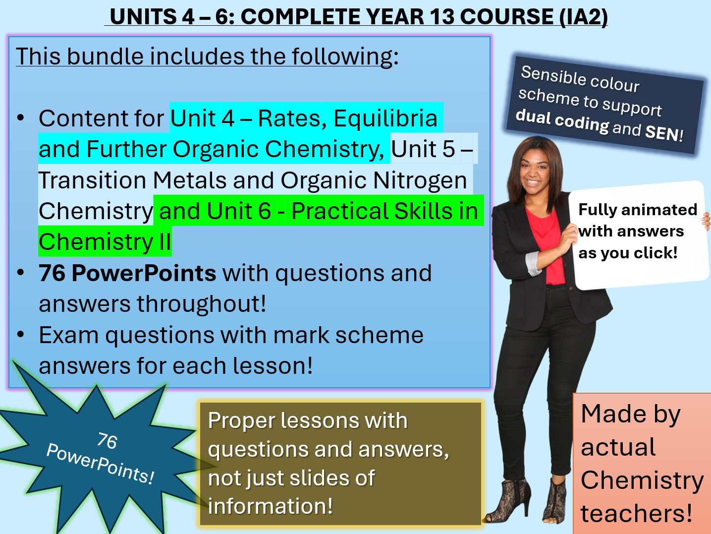 Edexcel International A level Chemistry - UNITS 4 – 6: COMPLETE YEAR 13 COURSE (IA2) - Lessons with questions and answers