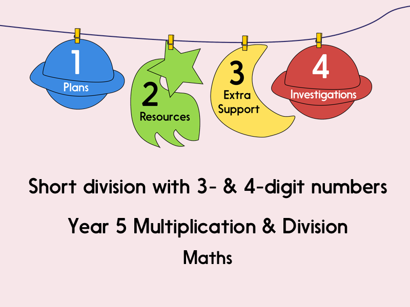 Short division with 3- & 4-digit numbers (Year 5 Multiplication & Division)