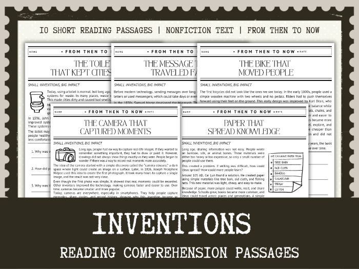 Inventions Reading Comprehension Passages