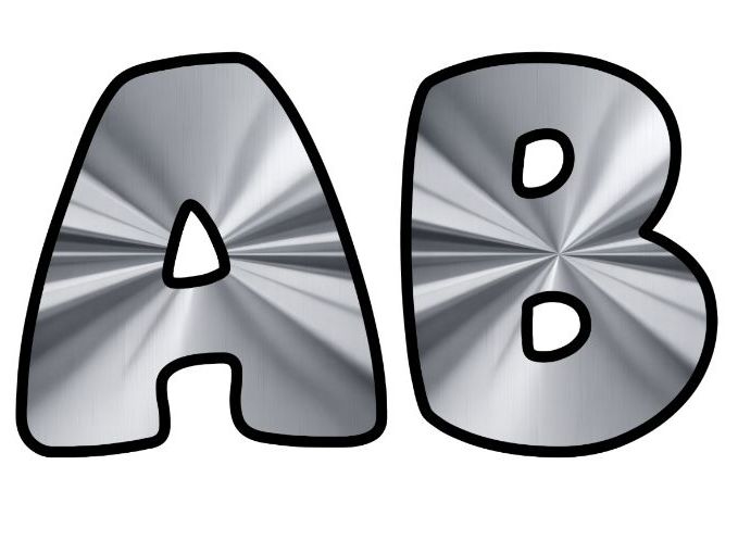Metallic Brushed Steel Classroom Display | Lettering Set | Upper & Lowercase, 0-9 and Signs
