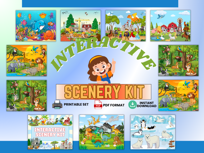 Interactive Scenery Kit – Cut, Arrange & Create Printable Classroom Activity- Hands-On Visual Learn