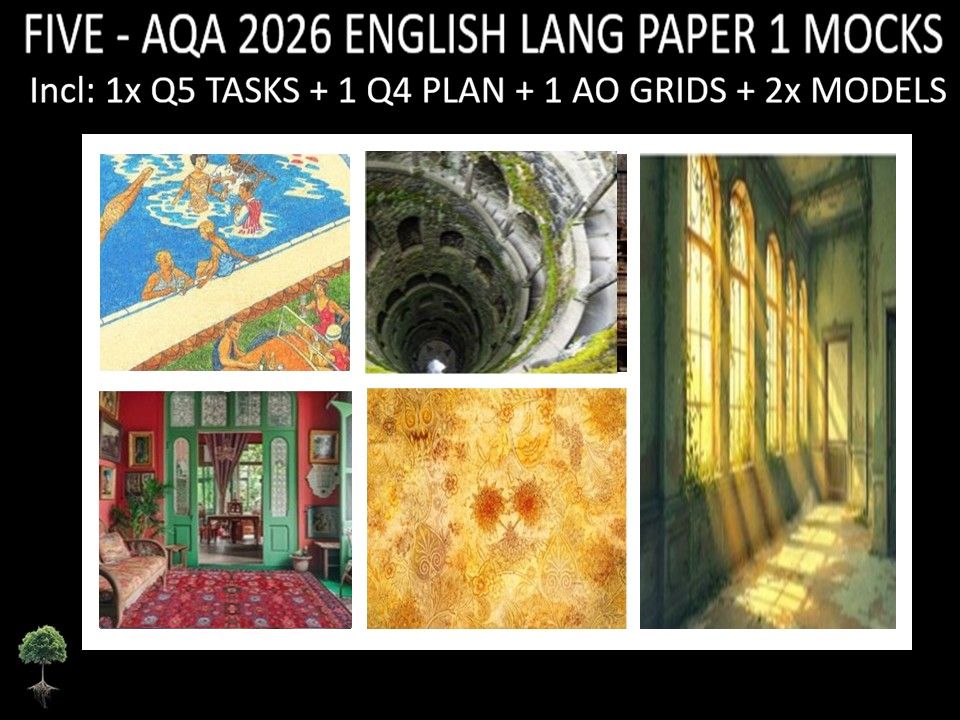 FIVE - AQA PAPER 1 | 2026 FULL MOCKS | Q5 TASKS | Q4 PLAN |AO GRIDS | MODELS