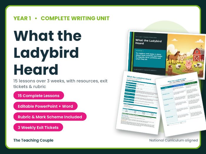 What the Ladybird Heard | Year 1 English Unit | 15 Complete Lessons + Resources + Marking Scheme