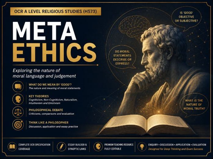 OCR A Level RS Ethics | Meta Ethics | Premium Teaching PowerPoint