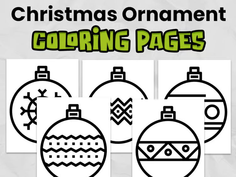 Christmas Ornament Coloring Pages | Activity for Kindergarten & Elementary