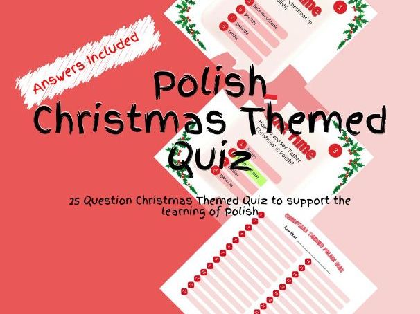 Polish Christmas Themed Quiz Game Activity
