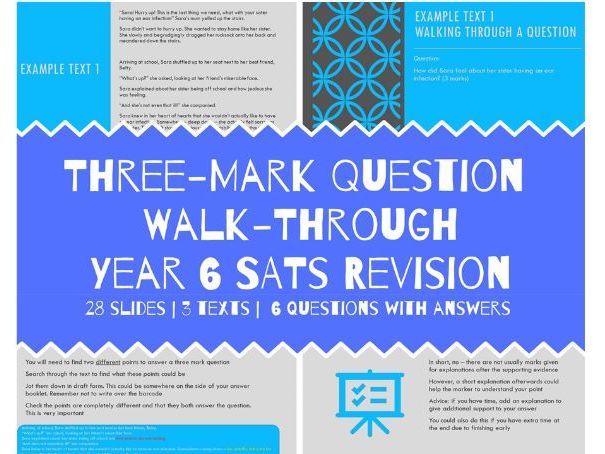 Year 6 SATS Reading  3 Mark Question Lesson