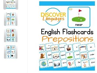 English Prepositions Flashcards ESL TEFL EAL Grammar Vocabulary Printable PDF