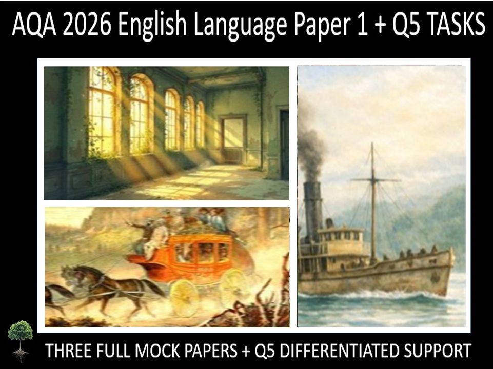 Three AQA 2026 GCSE English Language Paper 1 Mocks | Q5 TASKS