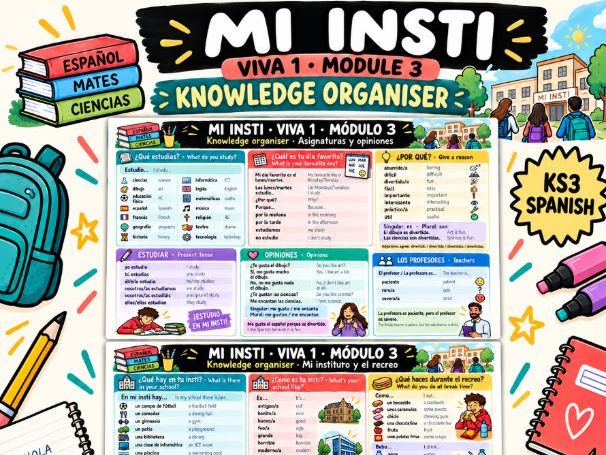 Viva 1 Module 3: Mi insti | Spanish Knowledge Organiser | KS3