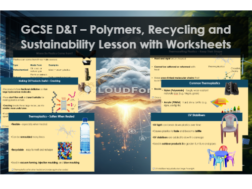 GCSE D&T – Polymers, Recycling and Sustainability (Lesson with Worksheet).