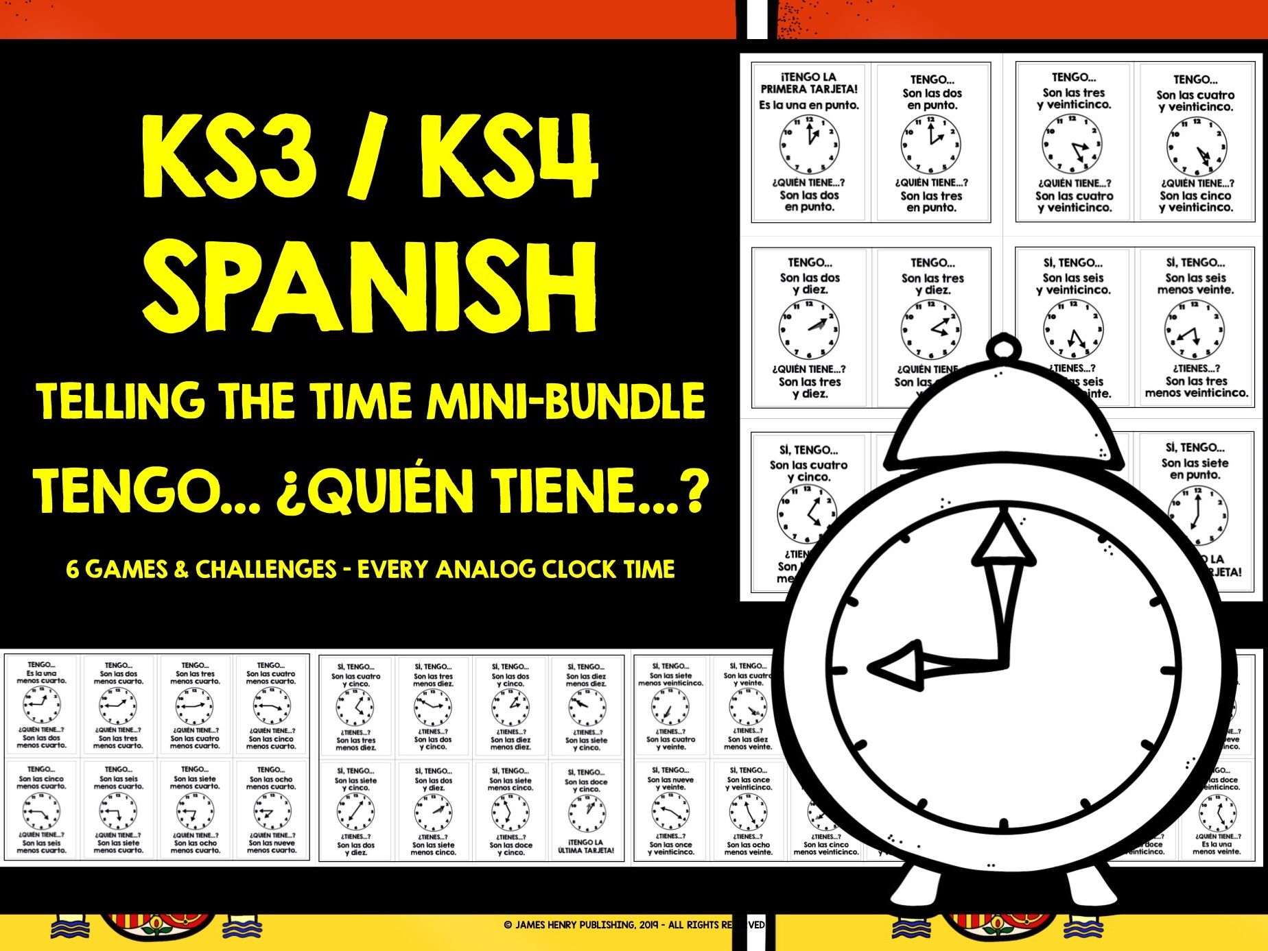 SPANISH TELLING THE TIME I HAVE, WHO HAS? MINI-BUNDLE
