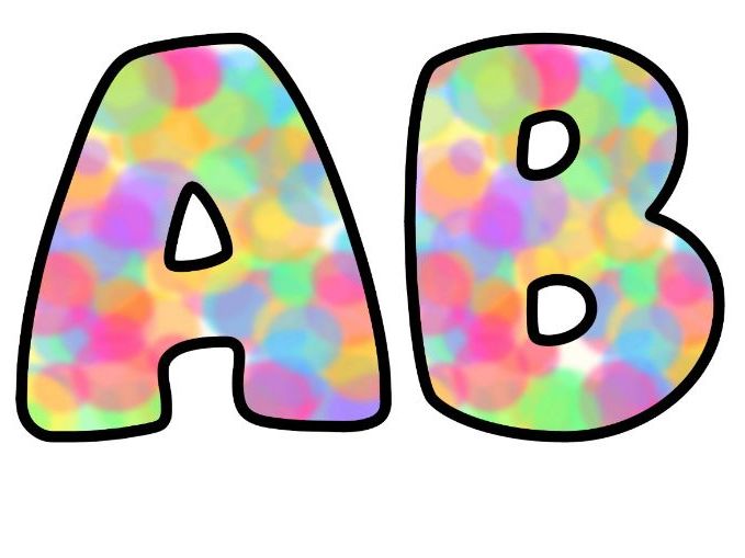 Bright Watercolour Wash Bubble Letters | Patterned Bulletin Board Letters | Classroom Display Pack