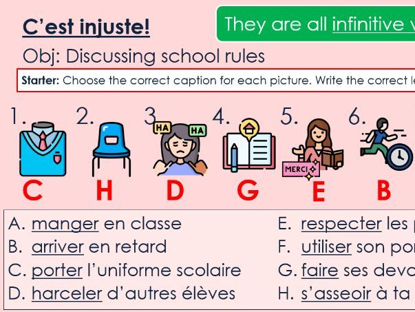 NEW 2026 GCSE French. Higher/ Rouge. Module 3. Unit 2. C’est injuste!