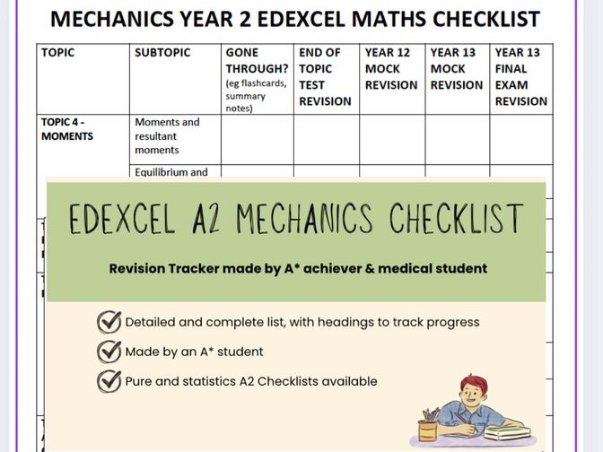 Edexcel A-Level Yr2 Mechanics Checklist