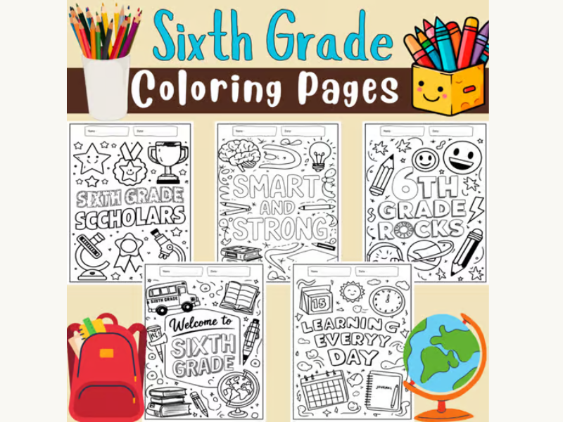 Welcome to Sixth Grade Coloring Pages: September Coloring Sheets Activities