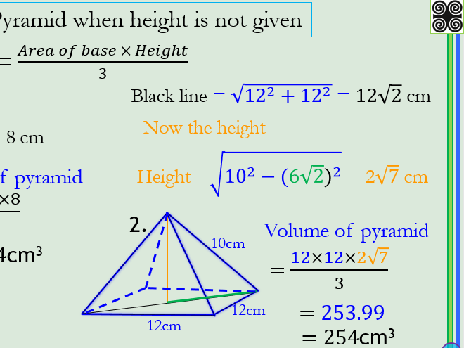 Volume of Cones and Pyramids