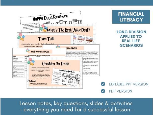 Applying Long Division | Financial Literacy | Lesson Notes, Slides & Activities