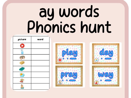 ay words- phonics hunt- continuous provision