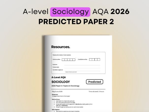 A-Level Sociology AQA Predicted paper 2 2026